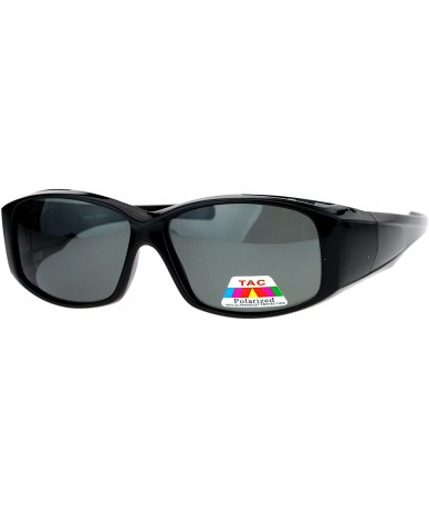 Rectangular Fit Over Glasses Anti-glare Polarized Rectangular Sunglasses - Black - CZ12N0BBT9V $23.85