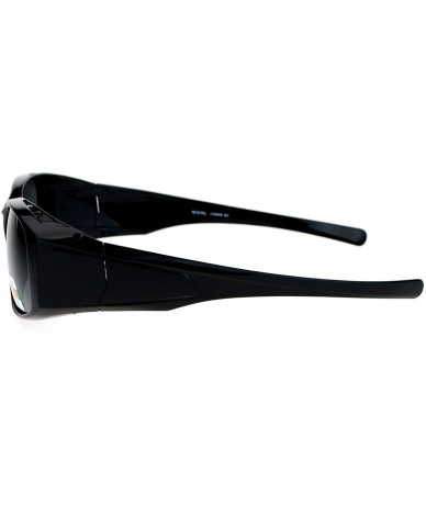 Rectangular Fit Over Glasses Anti-glare Polarized Rectangular Sunglasses - Black - CZ12N0BBT9V $23.85