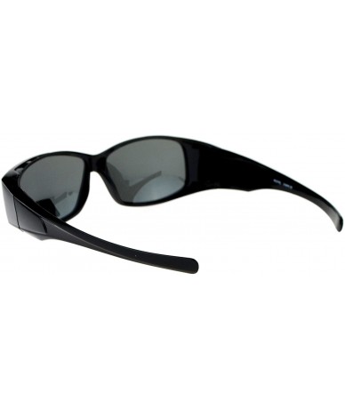 Rectangular Fit Over Glasses Anti-glare Polarized Rectangular Sunglasses - Black - CZ12N0BBT9V $23.85