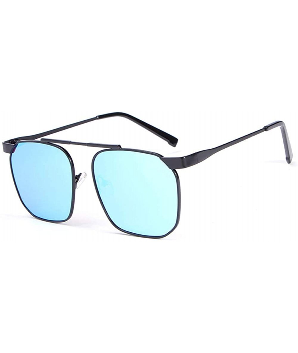 Semi-rimless Fashion Retro Biker Fishing Oversized Polarized Sunglasses for Men and Women 15132 - Blue - CG18ZXE84XL $27.69