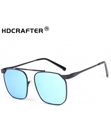 Semi-rimless Fashion Retro Biker Fishing Oversized Polarized Sunglasses for Men and Women 15132 - Blue - CG18ZXE84XL $27.69