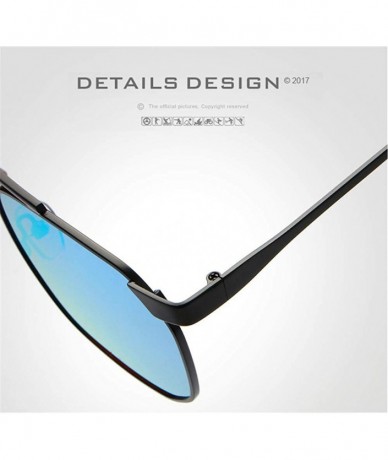 Semi-rimless Fashion Retro Biker Fishing Oversized Polarized Sunglasses for Men and Women 15132 - Blue - CG18ZXE84XL $27.69