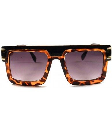 Square Hip Hop Rapper DJ Swag 80s 90s Square Designer Sun Glasses - Tortoise - CO18XD573QU $18.60