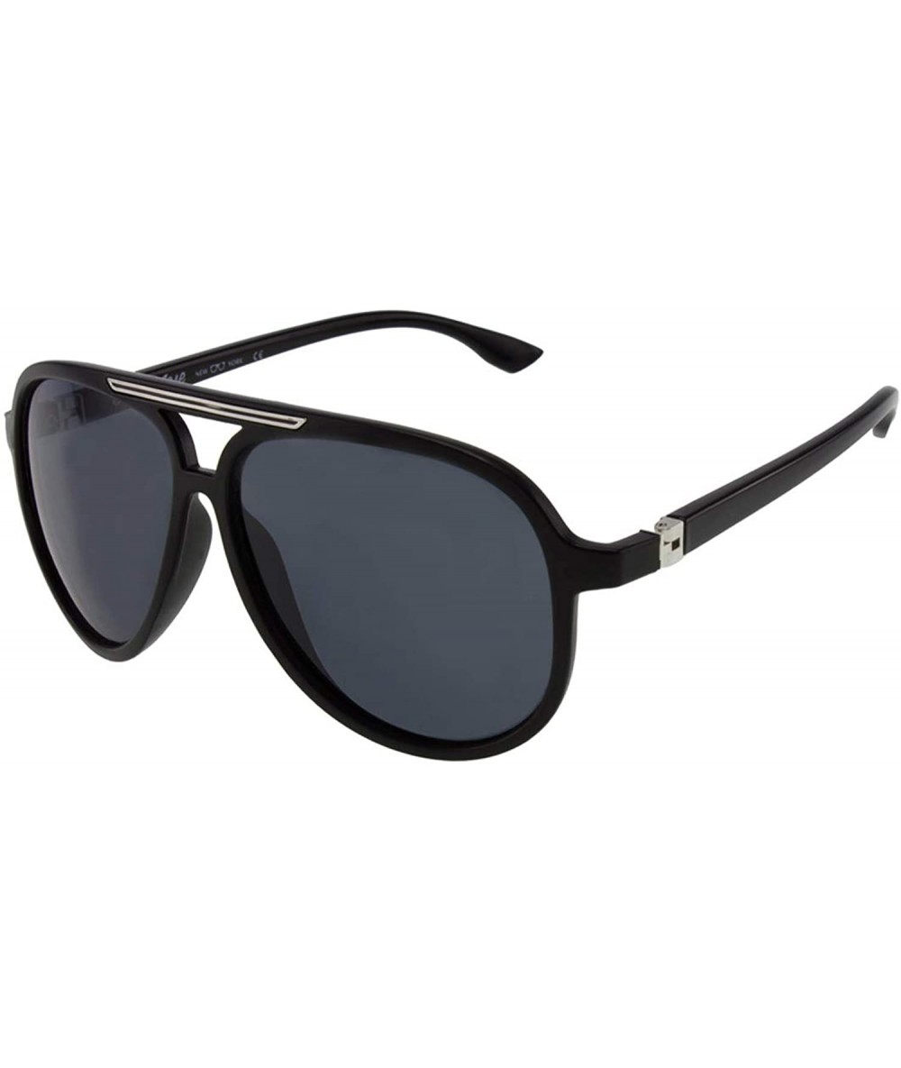 Aviator New York Rivers Aviator Polarized Sunglasses - Matte Black - C3196MUSDM3 $40.09