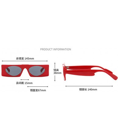 Rectangular Hot Sale Fashion Small Sexy Rectangular Sunglasses Womens Vintage Designer Hip Hop Shades UV400 - CB18AG0MAR4 $22.54