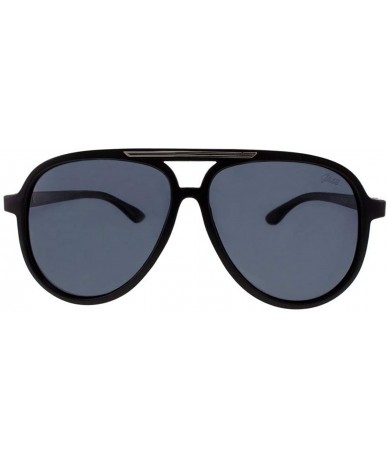 Aviator New York Rivers Aviator Polarized Sunglasses - Matte Black - C3196MUSDM3 $40.09