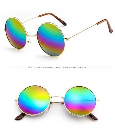 Oval Men Women Vintage Sunglasses Unisex Classic Oval Metal Frame Sunglasses Eyewear Glasses - F - CL196EALU0S $17.40