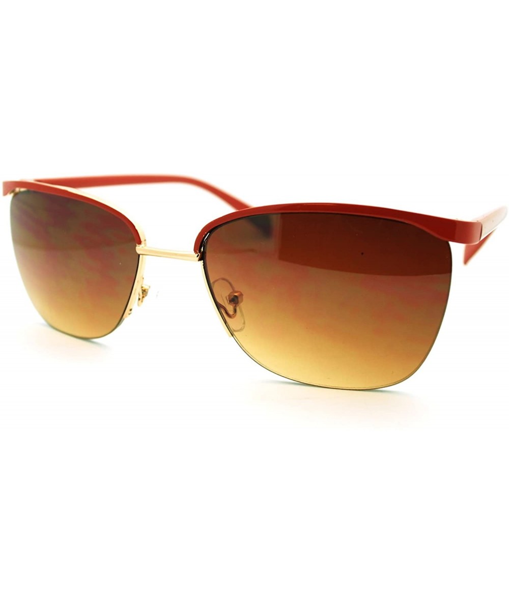 Rimless Semi-Rimless Women's Sunglasses Lite Clean Chic Design - Red - CN11LRZ0MXJ $18.73