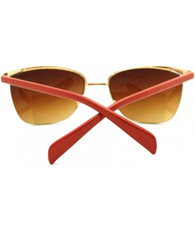 Rimless Semi-Rimless Women's Sunglasses Lite Clean Chic Design - Red - CN11LRZ0MXJ $18.73