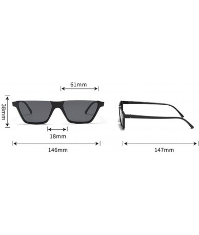 Semi-rimless Sunglasses for Women Men Retro Cateye Plastic Frame UV400 Protection Flat Lens Fashion Eyewear - Coffee - C318OQ...