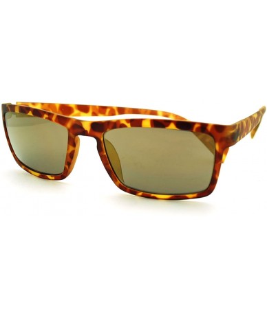 Rectangular Small Size Rectangular Sunglasses Multicolor Mirror Lens Unisex - Brown Tortoise - C911PBDO2GL $17.95