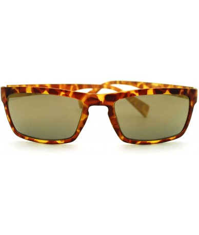 Rectangular Small Size Rectangular Sunglasses Multicolor Mirror Lens Unisex - Brown Tortoise - C911PBDO2GL $17.95