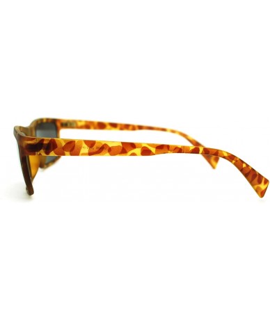 Rectangular Small Size Rectangular Sunglasses Multicolor Mirror Lens Unisex - Brown Tortoise - C911PBDO2GL $17.95