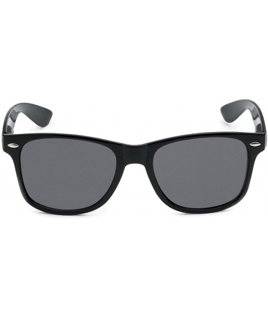 Rectangular Classic 80's Vintage Style Sunglasses Polarized or Standard Lens - Black Classic- Smoke - CJ199OET588 $18.23