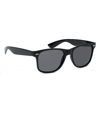 Rectangular Classic 80's Vintage Style Sunglasses Polarized or Standard Lens - Black Classic- Smoke - CJ199OET588 $18.23