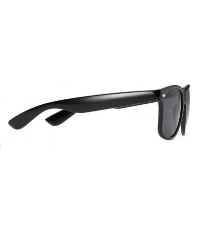 Rectangular Classic 80's Vintage Style Sunglasses Polarized or Standard Lens - Black Classic- Smoke - CJ199OET588 $18.23