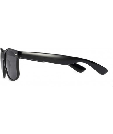 Rectangular Classic 80's Vintage Style Sunglasses Polarized or Standard Lens - Black Classic- Smoke - CJ199OET588 $18.23