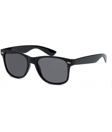 Rectangular Classic 80's Vintage Style Sunglasses Polarized or Standard Lens - Black Classic- Smoke - CJ199OET588 $18.23