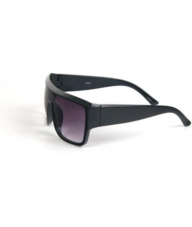 Wayfarer Retro Fashion Wayfarer Vintage Style Unisex Sunglasses P2054 - Black-gradient Smoke Lens - CB11BOU6439 $18.37