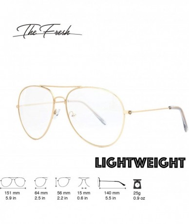 Oversized Classic Aviator Frame Light Color Lens XL Oversized Sunglasses Gift Box - 11-gold - CR19C4GMY30 $27.84