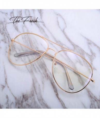 Oversized Classic Aviator Frame Light Color Lens XL Oversized Sunglasses Gift Box - 11-gold - CR19C4GMY30 $27.84