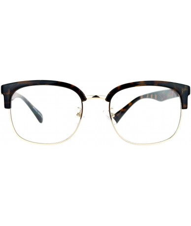 Square Designer Fashion Clear Lens Glasses Unisex Square Rectangular Eyeglasses - Tortoise - CU188LYRETN $19.29