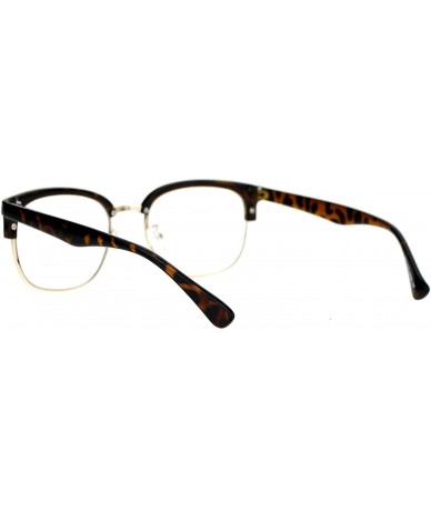 Square Designer Fashion Clear Lens Glasses Unisex Square Rectangular Eyeglasses - Tortoise - CU188LYRETN $19.29