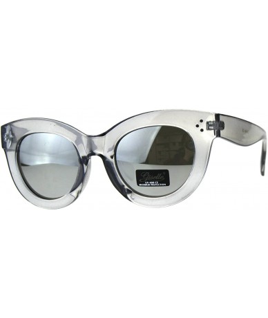 Butterfly Womens Round Butterfly Sunglasses Thick Frame Stylish Shades UV 400 - Grey (Silver Mirror) - CP18CX30KWI $20.09