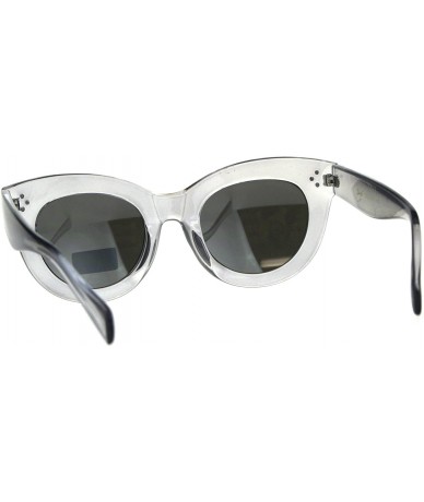 Butterfly Womens Round Butterfly Sunglasses Thick Frame Stylish Shades UV 400 - Grey (Silver Mirror) - CP18CX30KWI $20.09