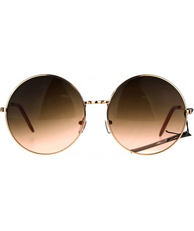 Round Classic Oversize JoplHippie Round Circle Lens Sunglasses - Gold Brown Peach - CG187K34TKM $22.26