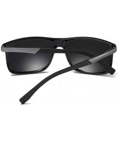 Square Sunglasses Men Polarized Fashion Tr90 Polarized Square Man Glasses Business - Black - CC18HW83AQN $21.89