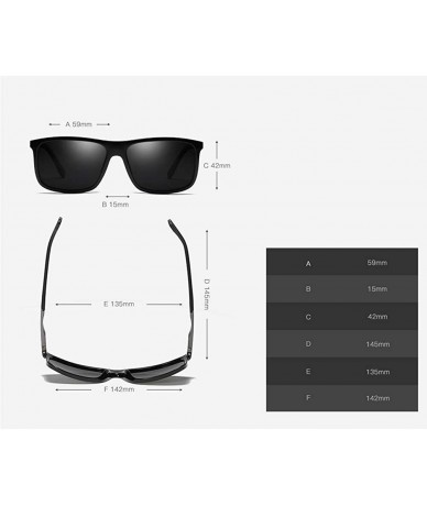 Square Sunglasses Men Polarized Fashion Tr90 Polarized Square Man Glasses Business - Black - CC18HW83AQN $21.89