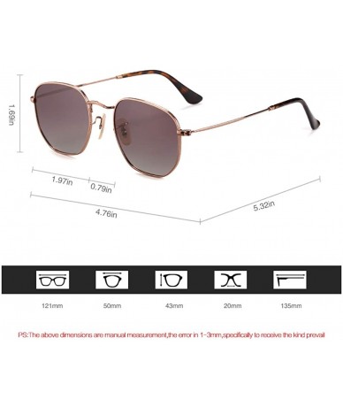 Square Pentagon Small Designer Polarized Sunglasses Stainless Steel Metal Colorful Frame UV Protection For Women Men - CK18LG...