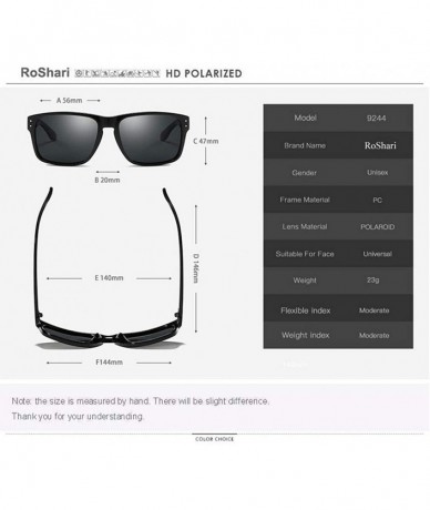 Sport Polarized Sports Sunglasses for Men/Women Shades Square Driving Cycling Sun glasses - Black - CJ18IA5ZURY $28.19