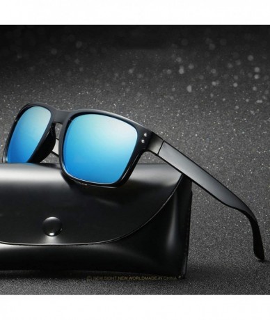 Sport Polarized Sports Sunglasses for Men/Women Shades Square Driving Cycling Sun glasses - Black - CJ18IA5ZURY $28.19