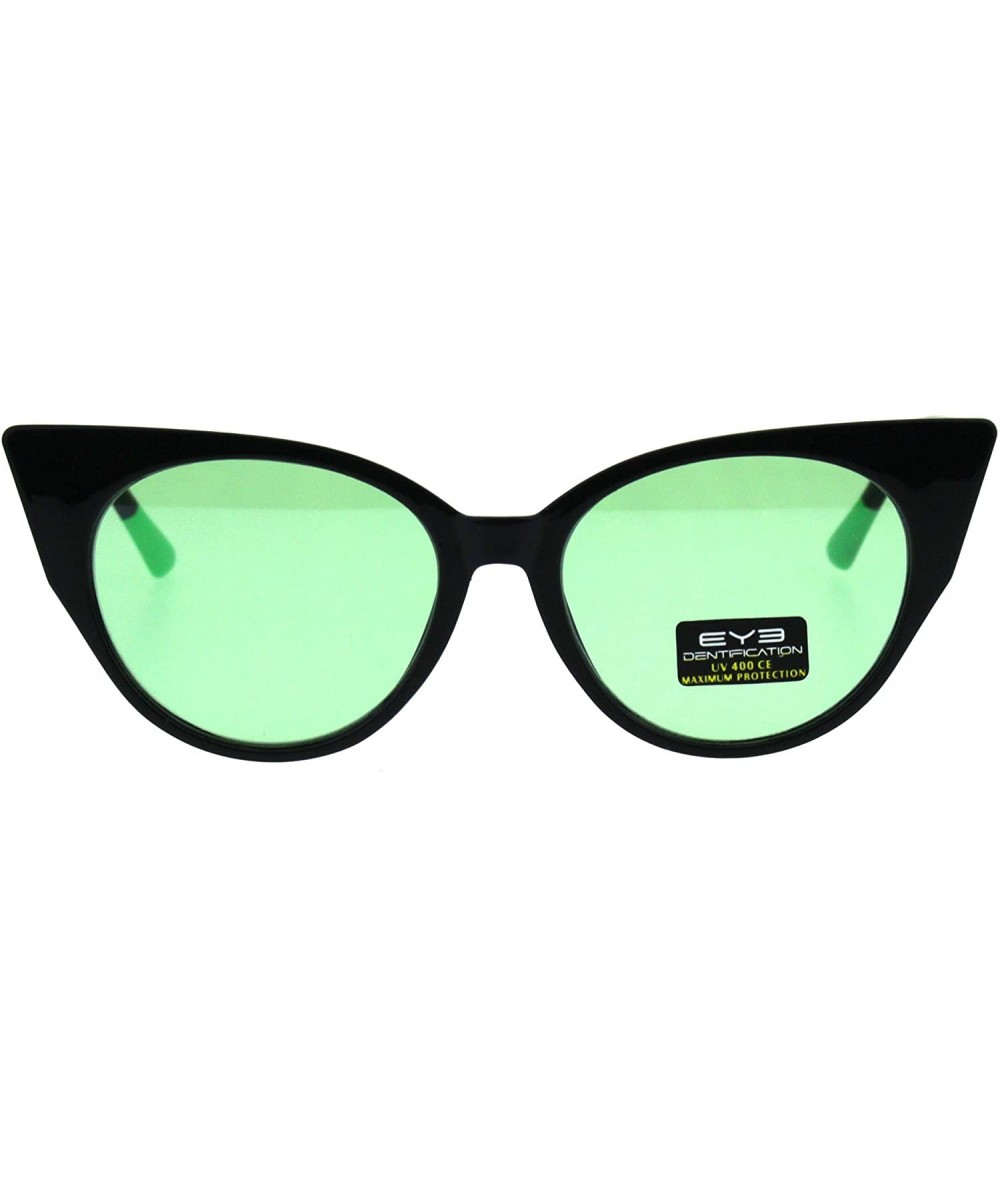 Square Womens Pop Color Lens Cat Eye Retro Plastic Designer Sunglasses - Green - CO18GY69C9I $22.73