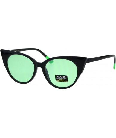 Square Womens Pop Color Lens Cat Eye Retro Plastic Designer Sunglasses - Green - CO18GY69C9I $22.73