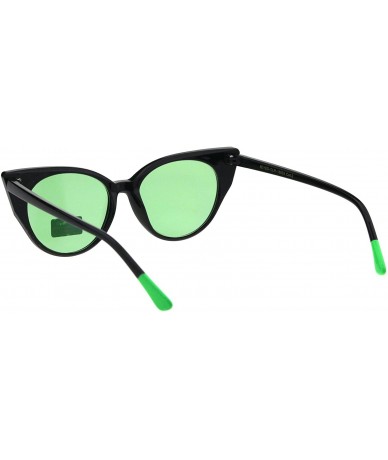 Square Womens Pop Color Lens Cat Eye Retro Plastic Designer Sunglasses - Green - CO18GY69C9I $22.73