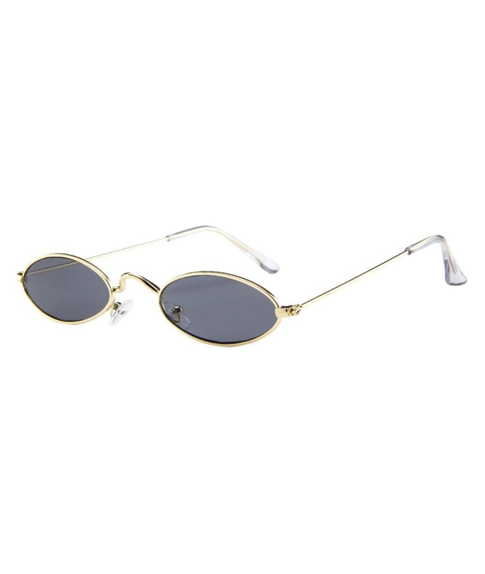 Oval Fashion Sunglasses for Men Women Retro Small Ellipse Metal Frame Shades Eyewear Glasses - Multicolor 5 - C51900K9U5O $17.29