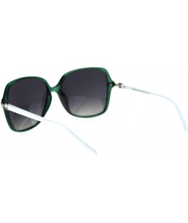 Butterfly Polarized Lens Square Rhinestone Jewel Premium Quality Butterfly Fashion Sunglasses - Green White Smoke - C018THI2S...