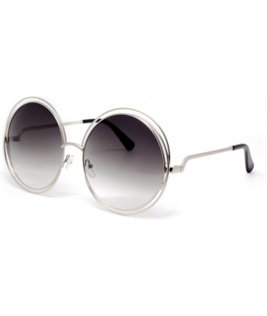 Oversized Retro Vintage Round Sunglasses UV400 - Silver-black - CE125RCH6LD $19.74