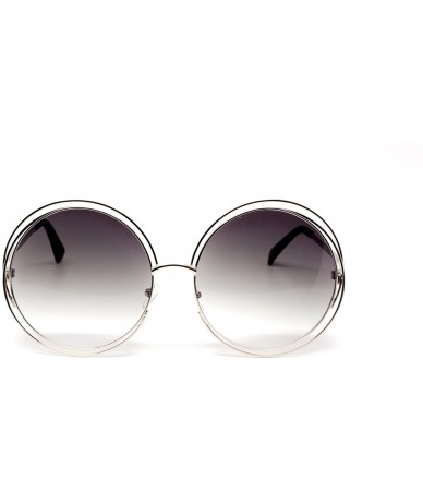 Oversized Retro Vintage Round Sunglasses UV400 - Silver-black - CE125RCH6LD $19.74