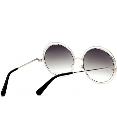 Oversized Retro Vintage Round Sunglasses UV400 - Silver-black - CE125RCH6LD $19.74