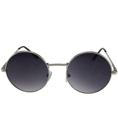 Round Presley - Celebrity Inspired Round Metal Sunglasses - Silver - C918S5CW8I7 $24.39