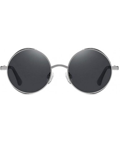 Round 2020 new round frame polarizer retro fashion classic punk sunglasses unisex - Grey - CW190GS200A $23.25