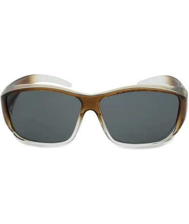 Wrap Unisex Style Wrap Sunglasses with Polarized Lens 540978/P - Olive-clear - CM1271C7W3T $20.10