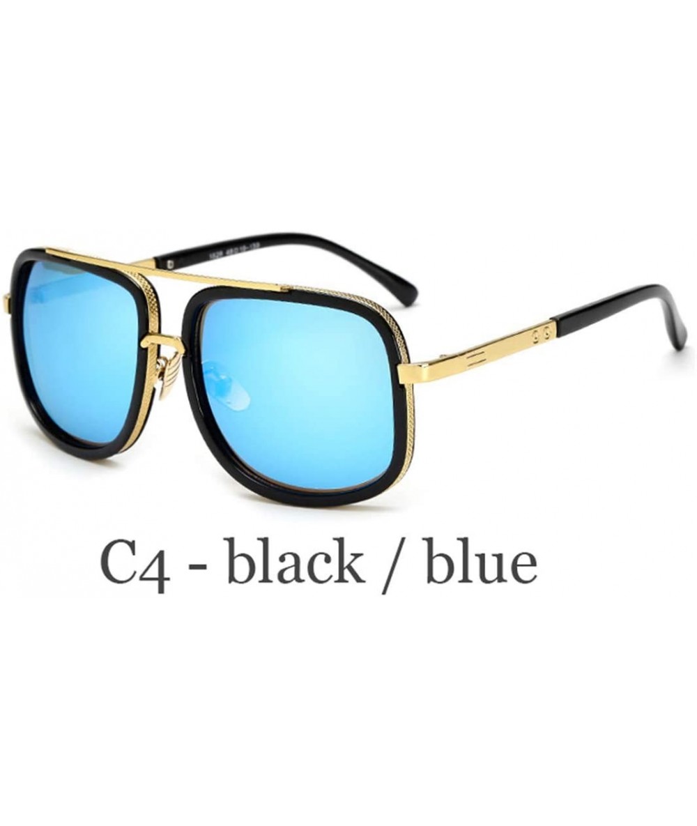 Oversized Oversized Men Sunglasses Luxury Women Sun Glasses Square Retro - C4 - CM194O5WXYG $46.47