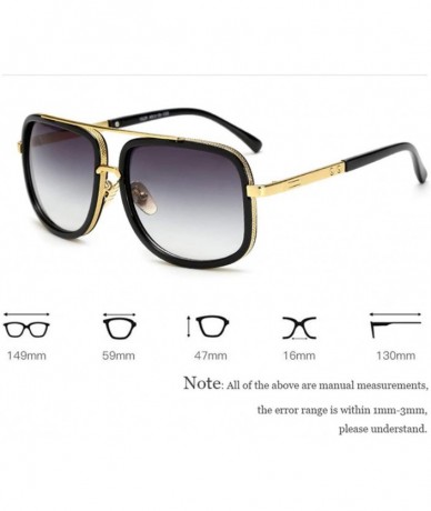 Oversized Oversized Men Sunglasses Luxury Women Sun Glasses Square Retro - C4 - CM194O5WXYG $46.47