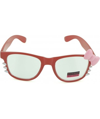 Square Women's Kitty Style Sunglasses with Whisker or Bow Accent - Red-kitty1 - C912D1CQEUP $16.55