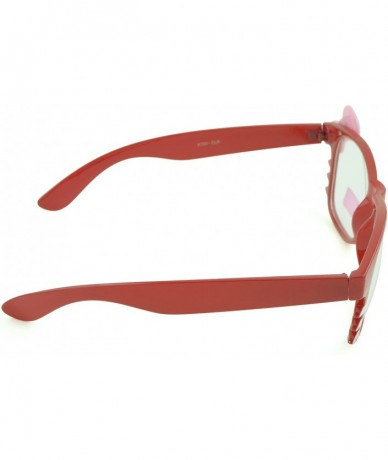 Square Women's Kitty Style Sunglasses with Whisker or Bow Accent - Red-kitty1 - C912D1CQEUP $16.55